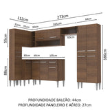 Cocina Integral Emilly Love Marron 385x186cm con Mesón y sin Pozuelo - COCINAS | Bylmo