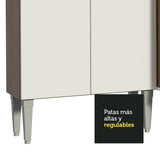 Cocina Integral Emilly Love Blanco y Marron 385x186cm con Mesón y sin Pozuelo - COCINAS | Bylmo