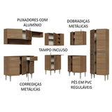 Cocina Integral Emilly Marron 417x186cm con Mesón y sin Pozuelo - COCINAS | Bylmo