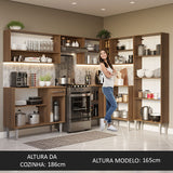 Cocina Integral Emilly Marron 417x186cm con Mesón y sin Pozuelo - COCINAS | Bylmo