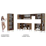 Cocina Integral Emilly Live Blanco y Marron 513x186cm con Mesón y sin Pozuelo - COCINAS | Bylmo