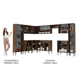 Cocina Integral Emilly Big Marron y Blanco 513x186cm con Mesón y sin Pozuelo - COCINAS | Bylmo