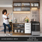 Cocina Integral Agata Marron y Blanco 180x225cm con Mesón y con Pozuelo - COCINAS | Bylmo