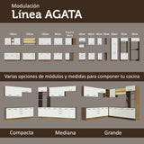 Cocina Integral Agata Marron y Blanco 180x225cm con Mesón y con Pozuelo - COCINAS | Bylmo