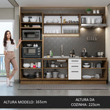 Cocina Integral Agata Marron y Blanco 270x225cm con Mesón y con Pozuelo - COCINAS | Bylmo