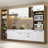 Cocina Integral Agata Marron y Blanco 330x225cm sin Mesón y sin Pozuelo - COCINAS | Bylmo