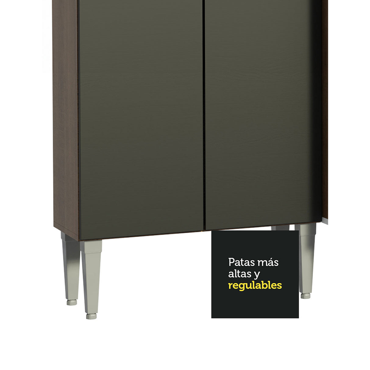 Cocina Integral Emilly Marron y Negro 137x186cm con Mesón de Madera y sin Pozuelo - COCINAS | Bylmo