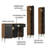 Cocina Integral Emilly Front Marron y Negro 169x186cm con Mesón y sin Pozuelo - COCINAS | Bylmo