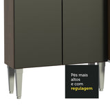 Cocina Integral Emilly Voice Marron y Negro 169x186cm con Mesón y sin Pozuelo - COCINAS | Bylmo