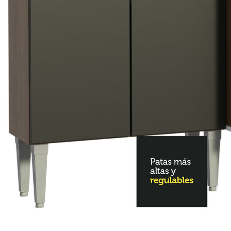 Cocina Integral Emilly 169x186 Marron y Negro Resistente - COCINAS | Bylmo