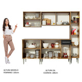 Cocina Integral Emilly Fast Marron y Negro 201x186cm con Mesón y sin Pozuelo - COCINAS | Bylmo