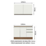 Cocina Integral Glamy Marron y Blanco 120x225cm sin Mesón y sin Pozuelo - COCINAS | Bylmo