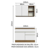 Cocina Integral Glamy Marron y Blanco 120x225cm con Mesón y sin Pozuelo - COCINAS | Bylmo
