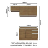 Cocina Integral Glamy Compacta 180x225x52 Marrón con Pintura Poliéster. - COCINAS | Bylmo