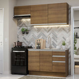Cocina Integral Glamy Compacta 180x225x52 Marrón con Pintura Poliéster. - COCINAS | Bylmo