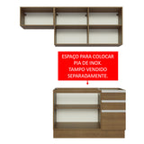Cocina Integral Glamy Compacta 180x225x52 Marrón con Pintura Poliéster. - COCINAS | Bylmo