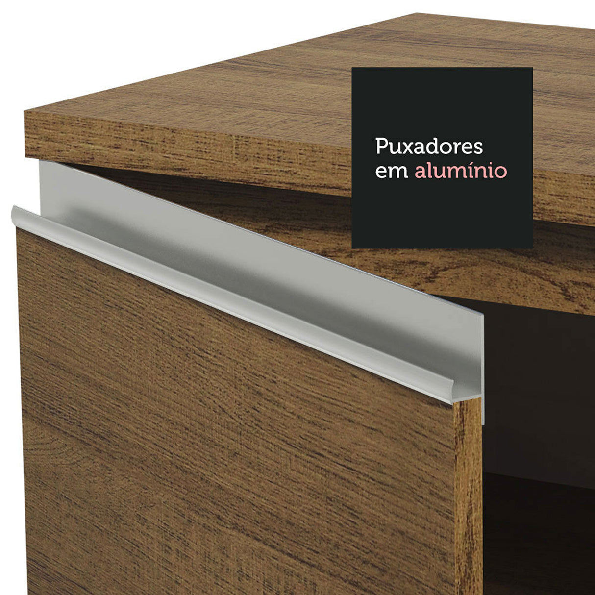Cocina Integral Glamy Compacta 180x225x52 Marrón con Pintura Poliéster. - COCINAS | Bylmo