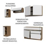 Cocina Integral Glamy Marron y Blanco 240x225cm con Mesón y sin Pozuelo - COCINAS | Bylmo