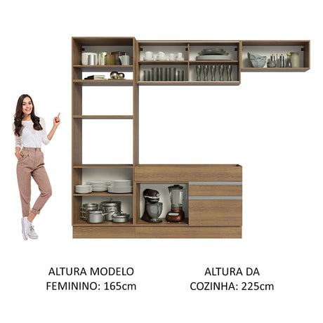 Cocina Integral Glamy Moderna 270x225x52cm Blanco MDP - COCINAS | Bylmo
