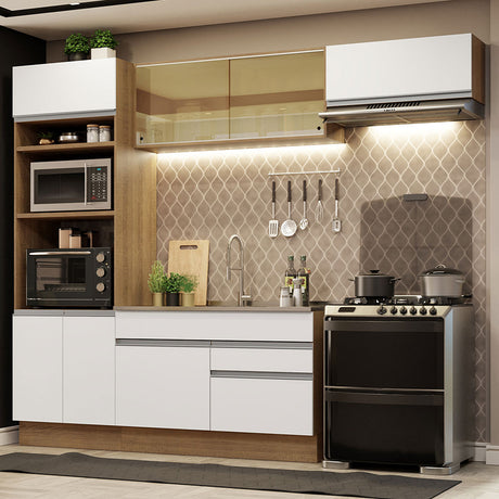 Cocina Integral Glamy 270x225 Blanco MDP Siete Capas - COCINAS | Bylmo