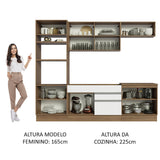 Cocina Integral Glamy 270 Marrón y Blanco Moderna - COCINAS | Bylmo