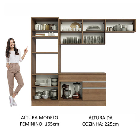 Cocina Integral Glamy 270x225 Marrón Moderna espaciosa y resistente. - COCINAS | Bylmo