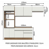 Cocina Integral Glamy 270x225 Marrón y Blanco MDP Modular - COCINAS | Bylmo