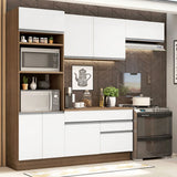 Cocina Integral Glamy 270x225 Marrón y Blanco MDP Modular - COCINAS | Bylmo