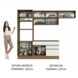 Cocina Integral Glamy 270x225 Marrón y Blanco MDP Modular - COCINAS | Bylmo