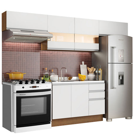 Cocina Integral Marina Marron y Blanco 280x225cm sin Mesón y sin Pozuelo - COCINAS | Bylmo