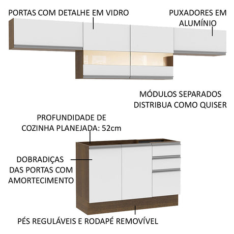 Cocina Integral Marina Marron y Blanco 280x225cm sin Mesón y sin Pozuelo - COCINAS | Bylmo