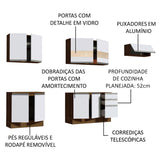 Cocina Integral Marcela Glamy Marron y Blanco 280x225cm con Mesón y sin Pozuelo - COCINAS | Bylmo