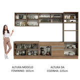 Cocina Integral Glamy Marron 310x225cm con Mesón y sin Pozuelo - COCINAS | Bylmo