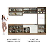 Cocina Integral Glamy Marron y Blanco 310x225cm con Mesón y sin Pozuelo - COCINAS | Bylmo