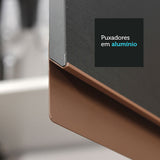 Cocina Integral Reims Negro y Marron 260x210cm con Mesón y sin Pozuelo - COCINAS | Bylmo