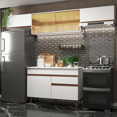 Cocina Integral Reims 260 Blanco Moderna. - COCINAS | Bylmo