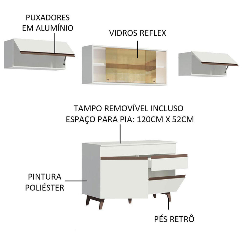 Cocina Integral Reims 260 Blanco Moderna.