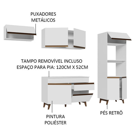 Cocina Integral Reims Blanco 260x210cm Moderna y Funcional - COCINAS | Bylmo