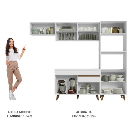 Cocina Integral Reims Blanco 260x210cm Moderna y Funcional - COCINAS | Bylmo