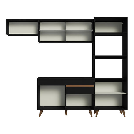 Cocina Integral Reims Negro 260x210cm con Mesón y sin Pozuelo - COCINAS | Bylmo