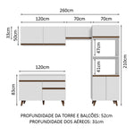 Cocina Integral Reims Blanco 260x210 Cm Moderna Amplia Y Resistente