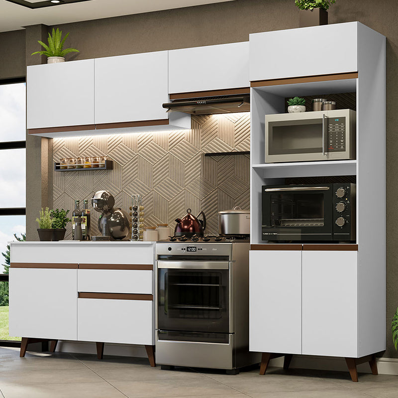 Cocina Integral Reims Blanco 260x210 Cm Moderna Amplia Y Resistente