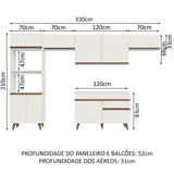 Cocina Integral Reims Blanco 330x210cm con Mesón y sin Pozuelo - COCINAS | Bylmo