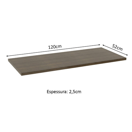 Mesón de Cocina Marron 120x52cm de Madera MDP Sin Perforaciones - MESONES DE COCINA | Bylmo
