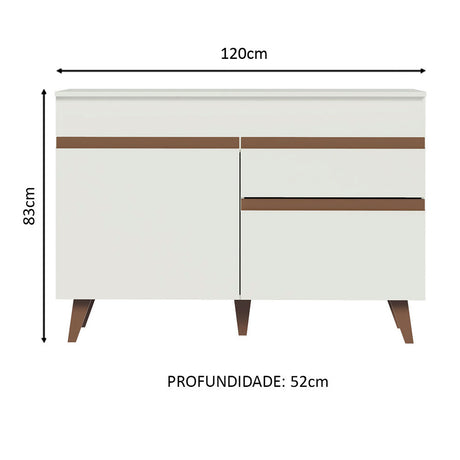Mueble Inferior de Cocina Reims Blanco 120x83cm con Mesón de Madera - MUEBLES INFERIORES DE COCINA | Bylmo