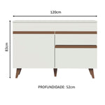 Mueble Inferior De Cocina Reims Blanco 120x83cm Con Mesón De Madera