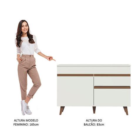 Mueble Inferior de Cocina Reims Blanco 120x83cm con Mesón de Madera - MUEBLES INFERIORES DE COCINA | Bylmo