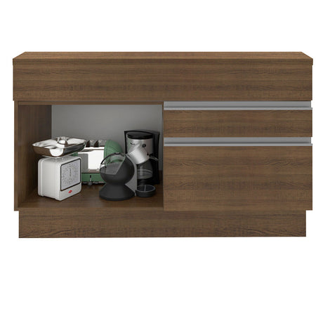 Mueble Inferior de Cocina Glamy Marron 120x84cm con Mesón de Madera y Dos Puertas y un Cajón - MUEBLES INFERIORES DE COCINA | Bylmo