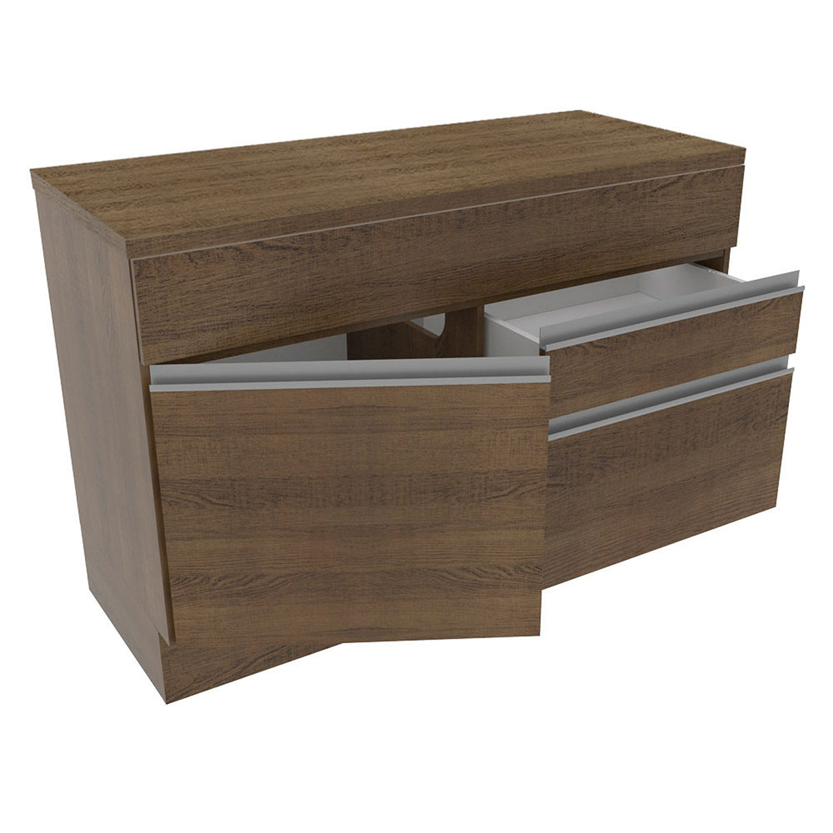 Mueble Inferior de Cocina Glamy Marron 120x84cm con Mesón de Madera y Dos Puertas y un Cajón - MUEBLES INFERIORES DE COCINA | Bylmo