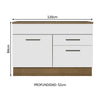 Mueble Inferior De Cocina Agata Marron Y Blanco 120x84cm Con Mesón De Madera